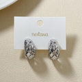 Woven In Silver Chic Metal Hoops Nestasia