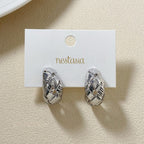 Woven In Silver Chic Metal Hoops Nestasia