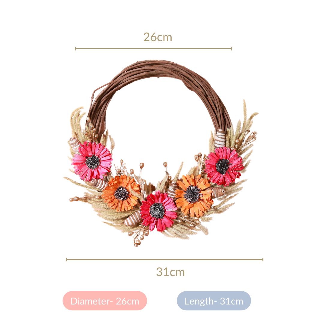 Eco Sustainable Flower Wreath For Home Multicolour Nestasia