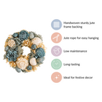 Sustainable Floral Wreath Garland Blue Nestasia