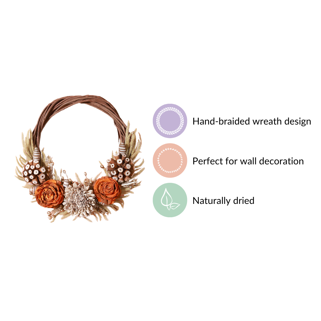 Dried Flower Wreath For Fall Decor Nestasia