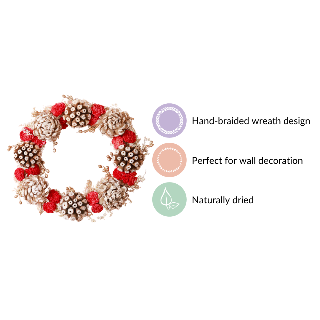 Sola Flower Handmade Wreath For Wall Decor Nestasia