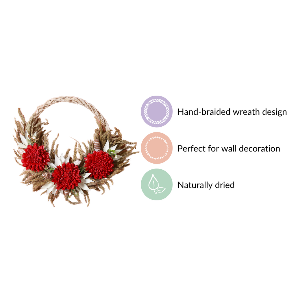 Festive Flower Wreath For Wall Decor Nestasia