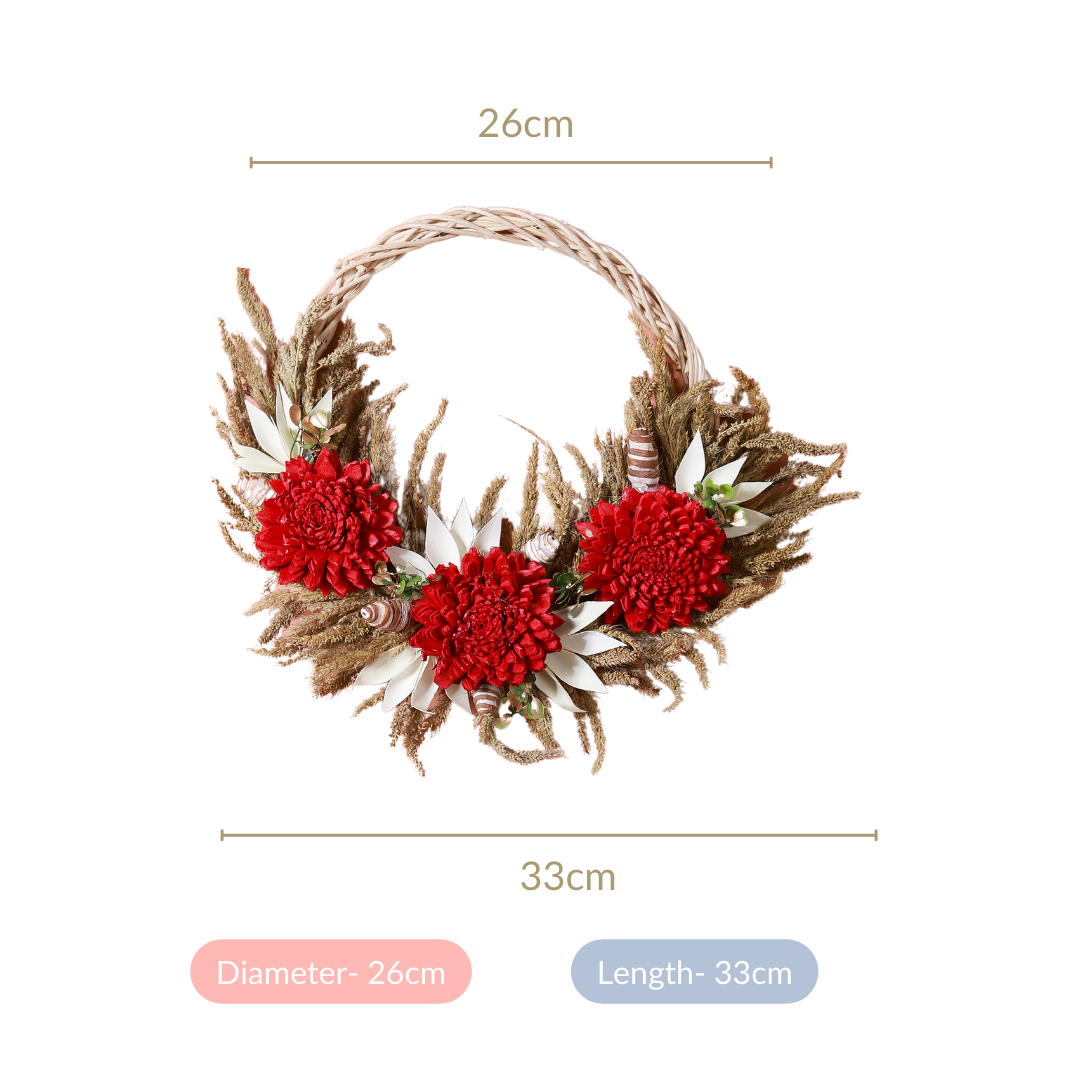 Festive Flower Wreath For Wall Decor Nestasia