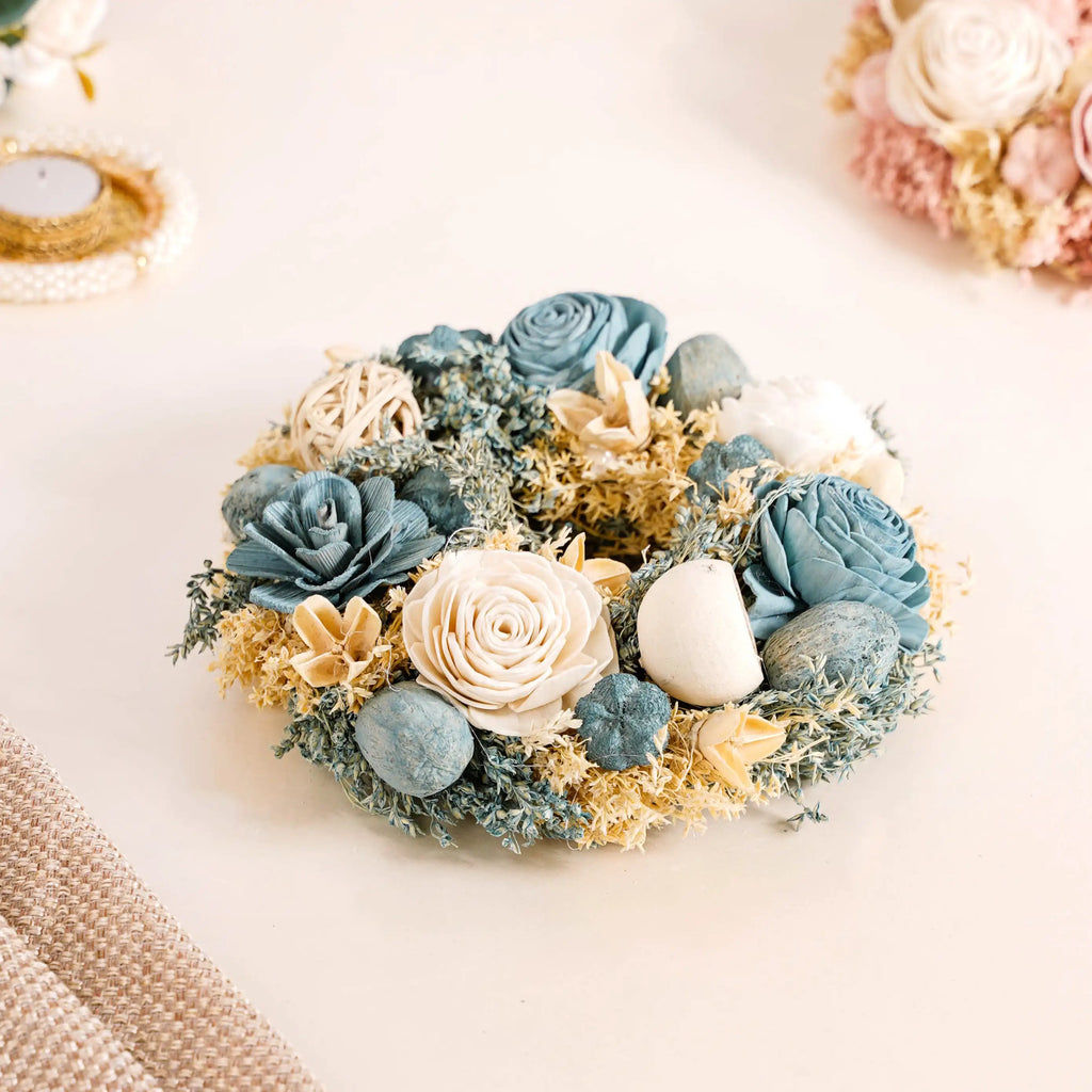 Sustainable Floral Wreath Garland Blue Nestasia