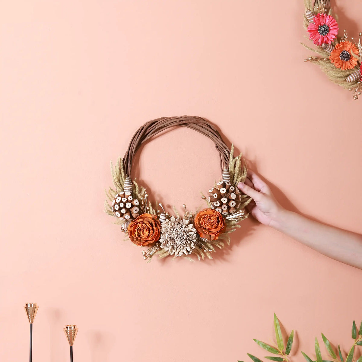Dried Flower Wreath For Fall Decor Nestasia