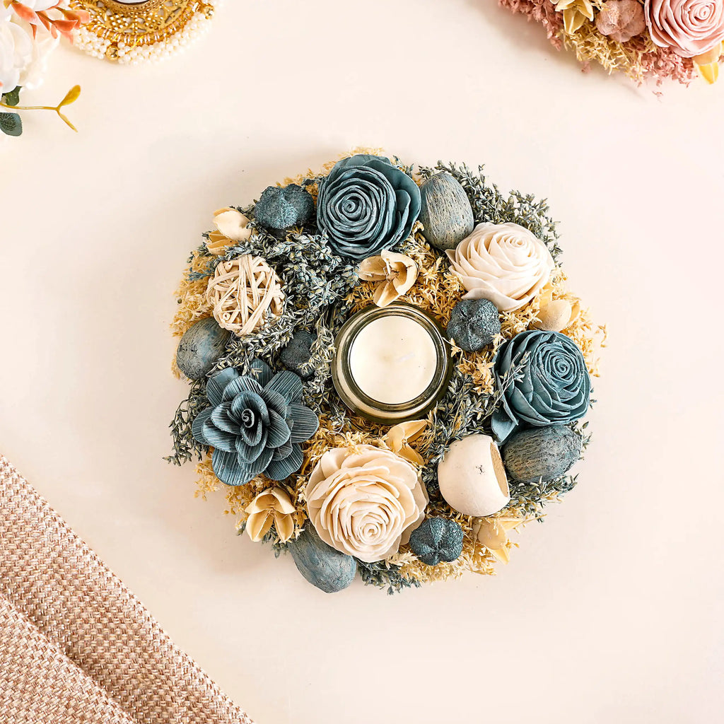 Sustainable Floral Wreath Garland Blue Nestasia