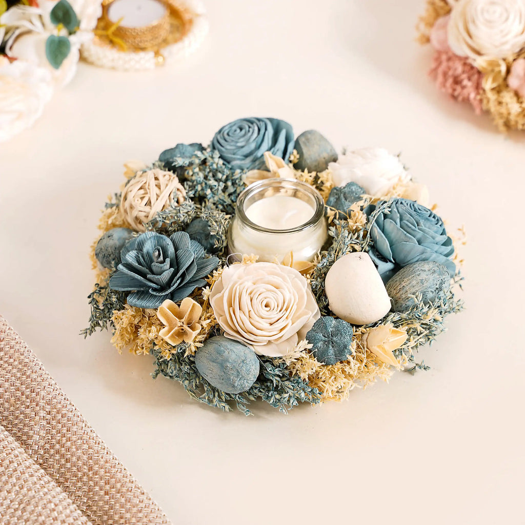 Sustainable Floral Wreath Garland Blue Nestasia