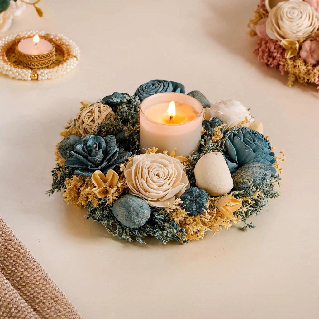 Sustainable Floral Wreath Garland Blue Nestasia