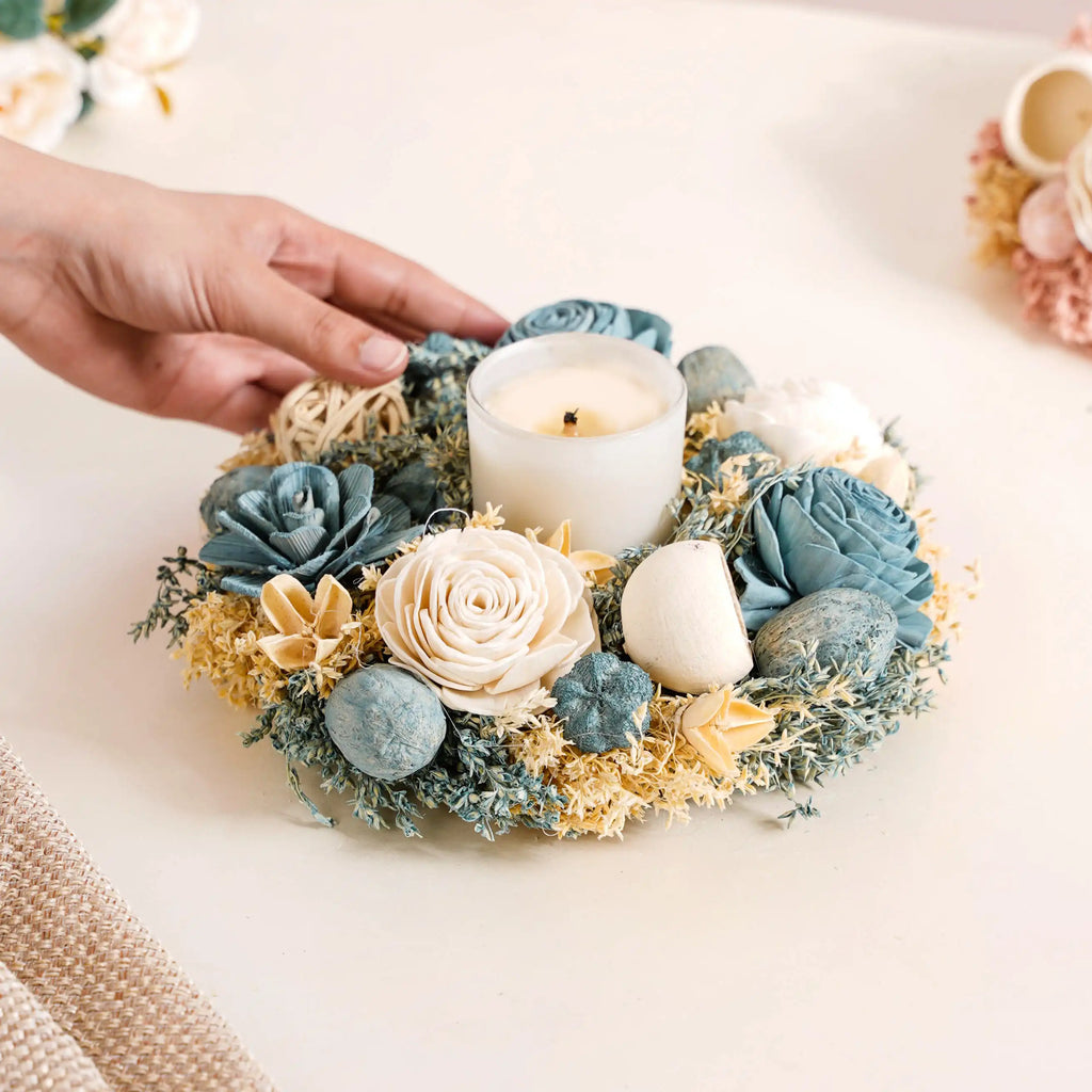 Sustainable Floral Wreath Garland Blue Nestasia