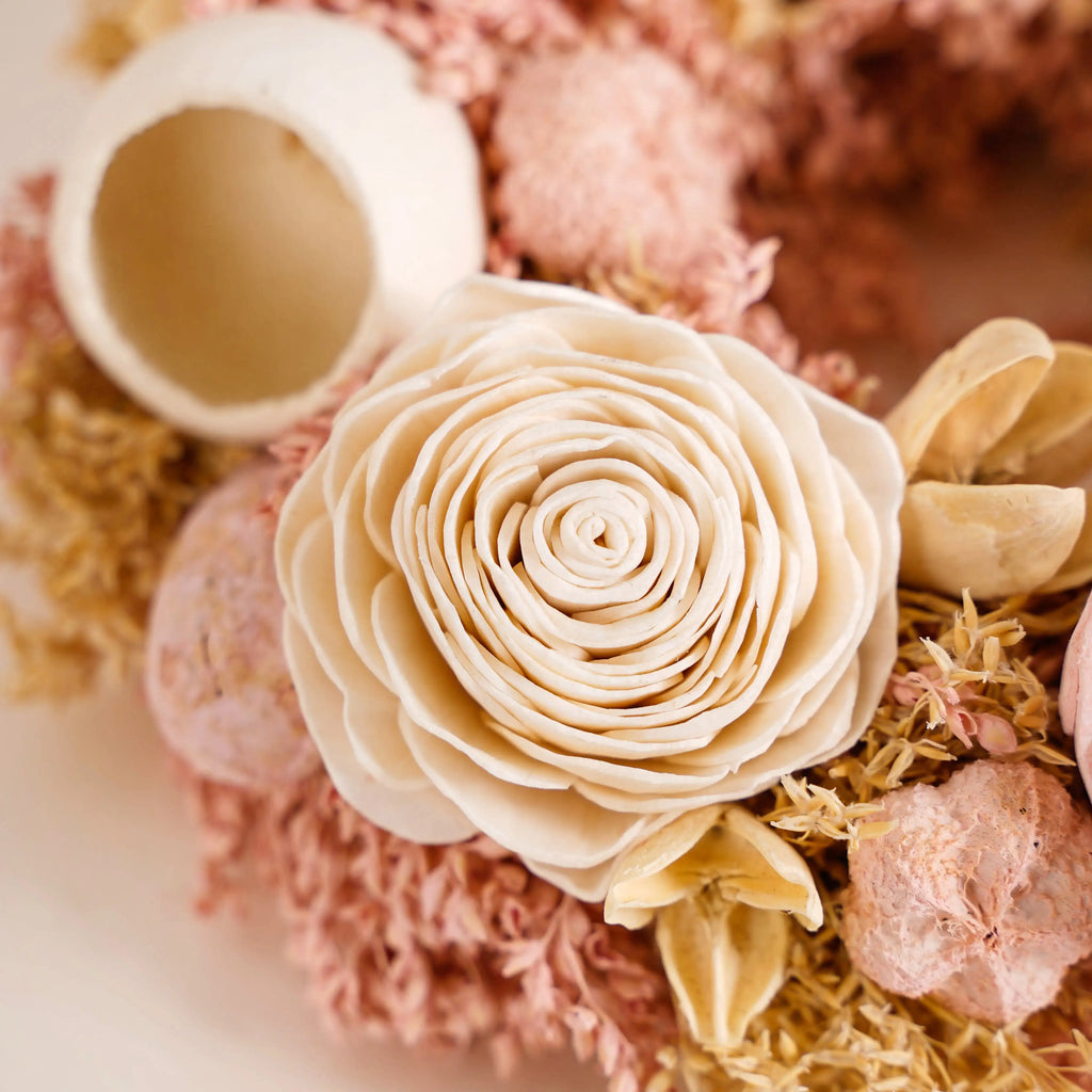 Eco-Friendly Rose Dried Flower Wreath Pink Nestasia
