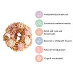 Eco-Friendly Rose Dried Flower Wreath Pink Nestasia