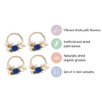 Mini Shola Flower Wreath Eco-Friendly Set Of 4 Nestasia