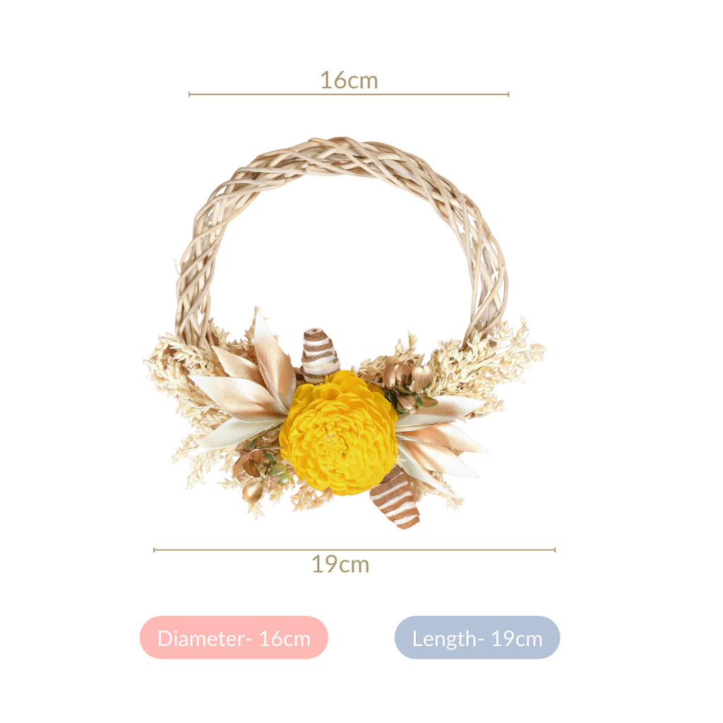 Mini Floral Garland Wreath For Wall Decor Set Of 4 Nestasia