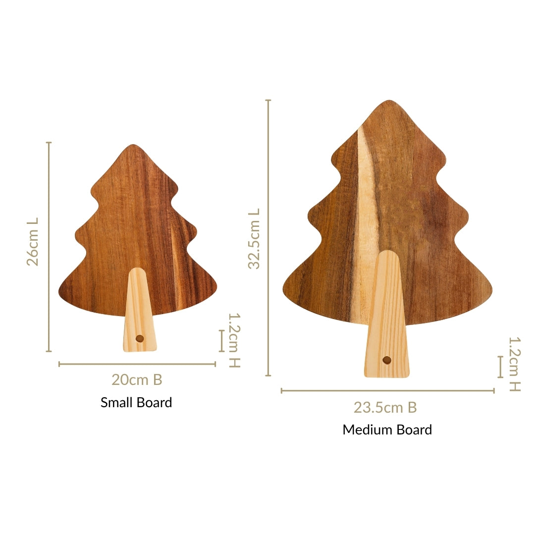 Wooden Tree Platter With Pinecone Embellishment Set Of 2 Nestasia