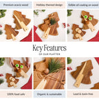 Wooden Tree Platter With Pinecone Embellishment Set Of 2 Nestasia