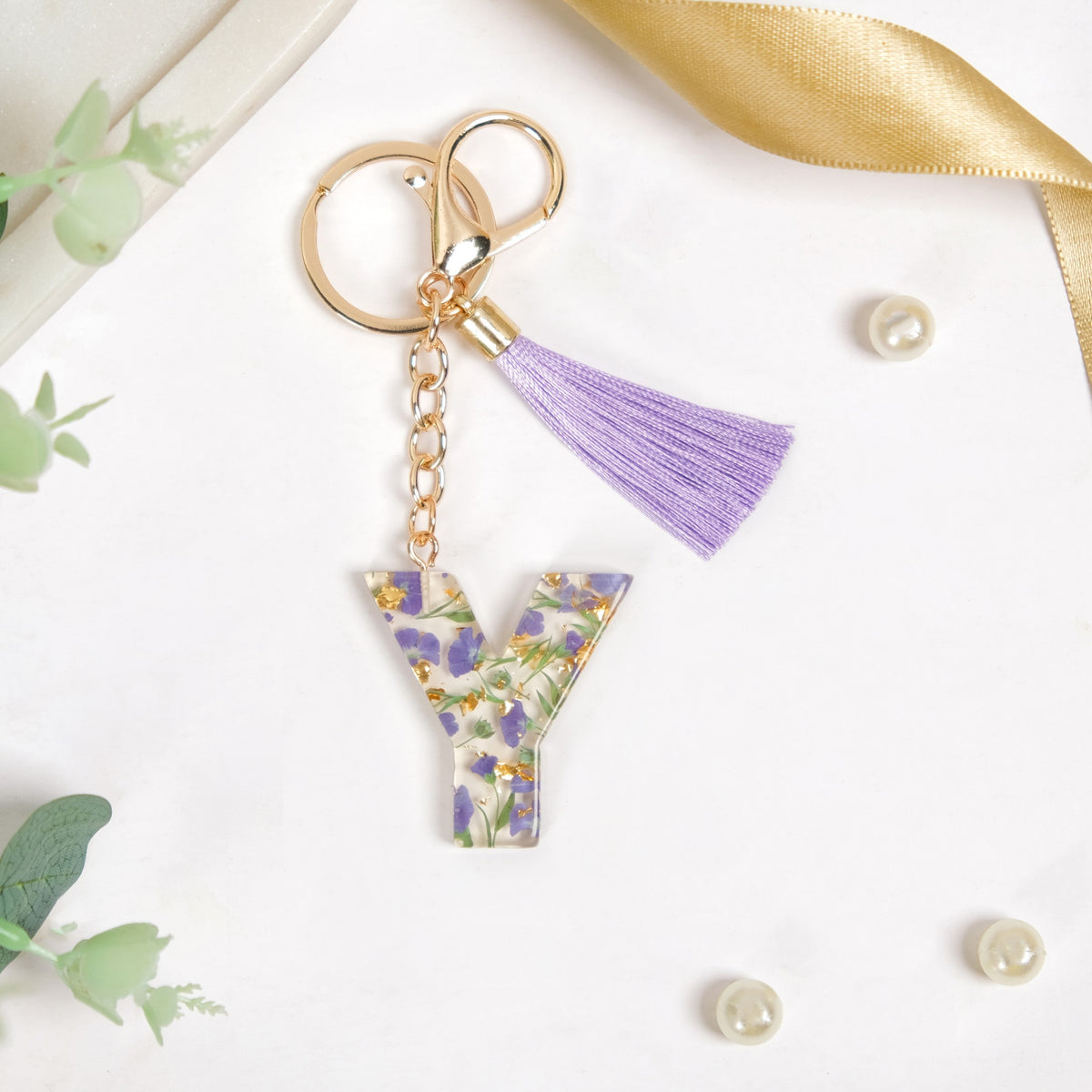 Infinite Charm Y Pressed Flower Keychain Nestasia