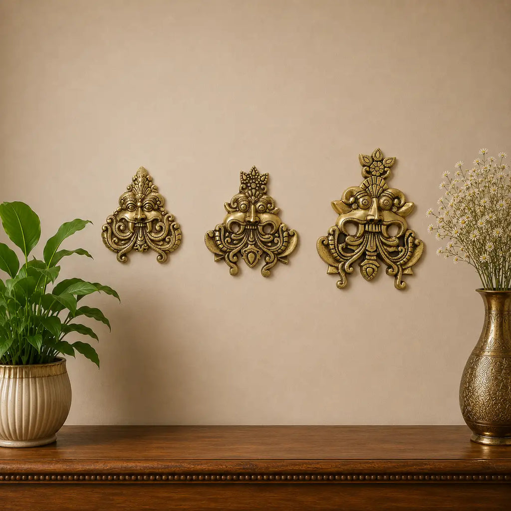Brass Yali / Kirtimukha Face Wall Hanging Vedansh Craft