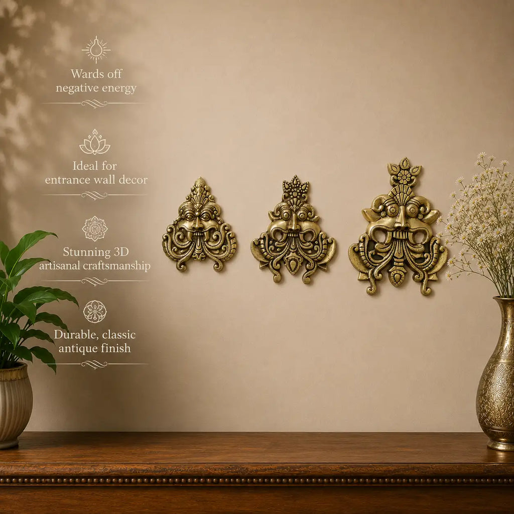 Brass Yali / Kirtimukha Face Wall Hanging Vedansh Craft