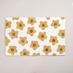 Anti Slip Cotton Yellow Daisy Mat 83x53cm Nestasia