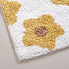 Anti Slip Cotton Yellow Daisy Mat 83x53cm Nestasia