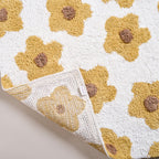 Anti Slip Cotton Yellow Daisy Mat 83x53cm Nestasia