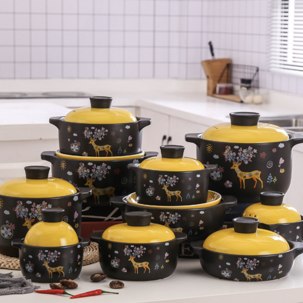 Printed Yellow Cooking Pot Small Nestasia