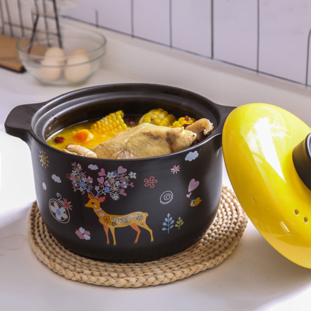 Printed Yellow Cooking Pot Large Nestasia
