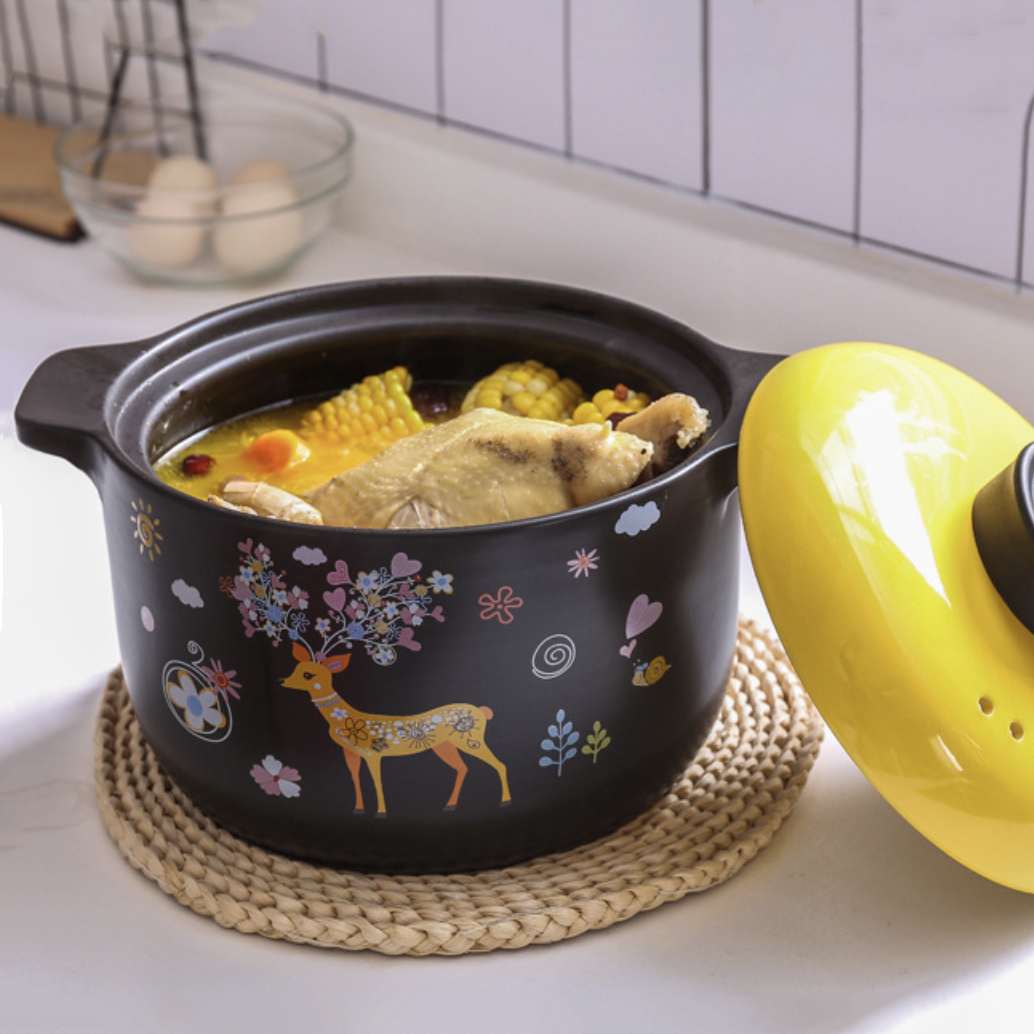 Printed Yellow Cooking Pot Large Nestasia