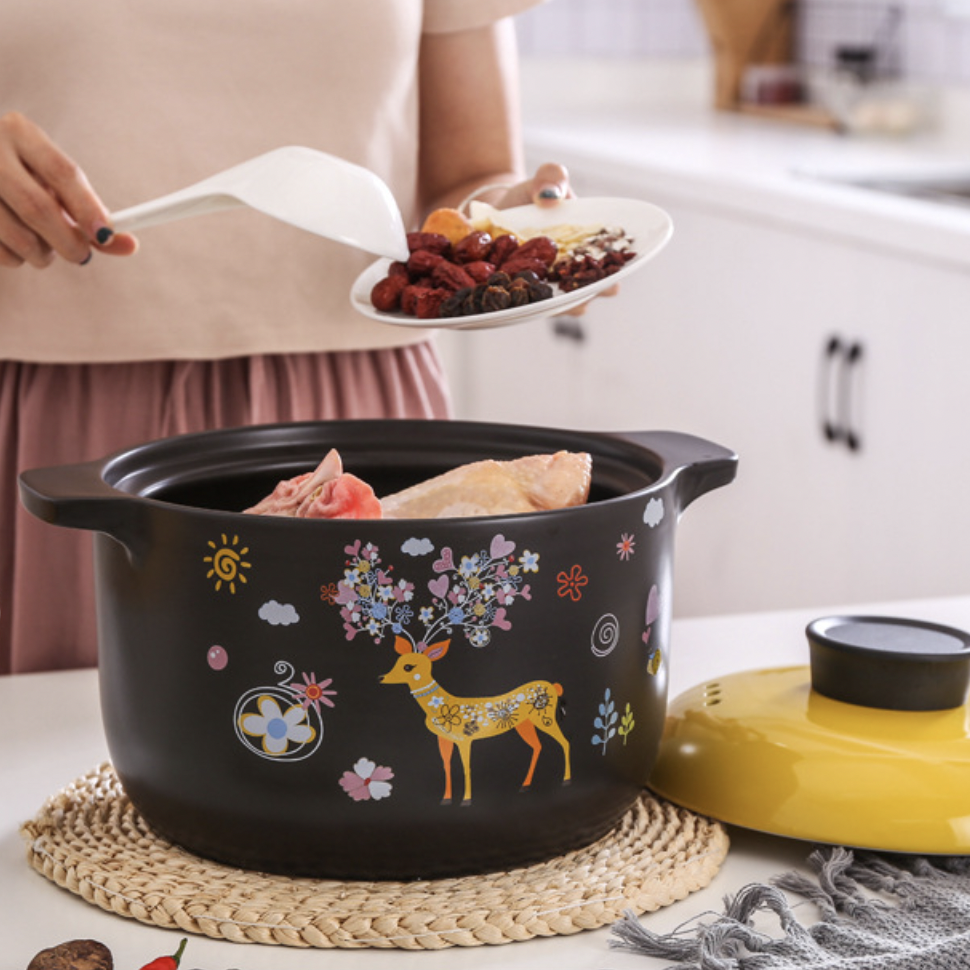 Printed Yellow Cooking Pot Small Nestasia