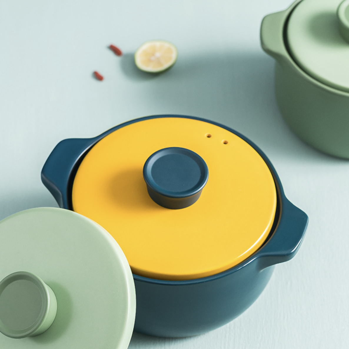 Dark Green Cooking Pot Nestasia