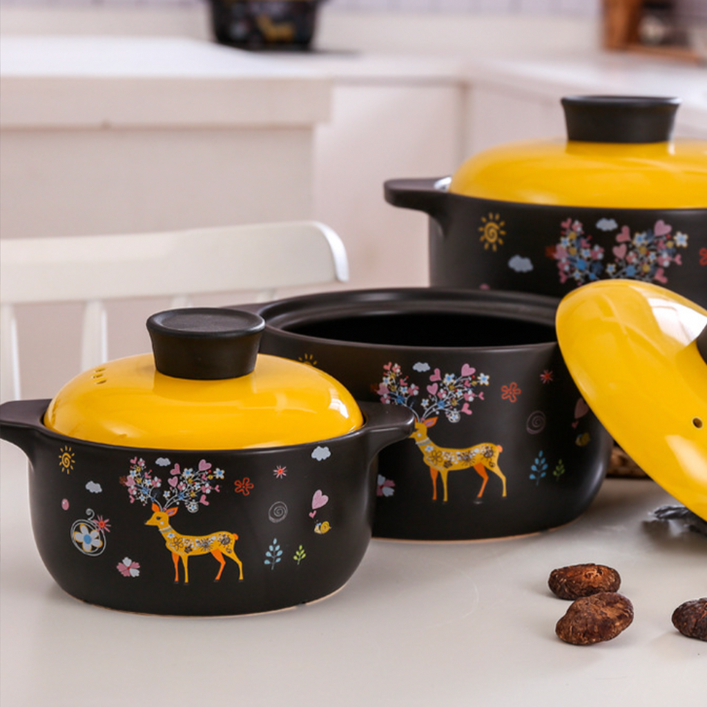 Printed Yellow Cooking Pot Large Nestasia