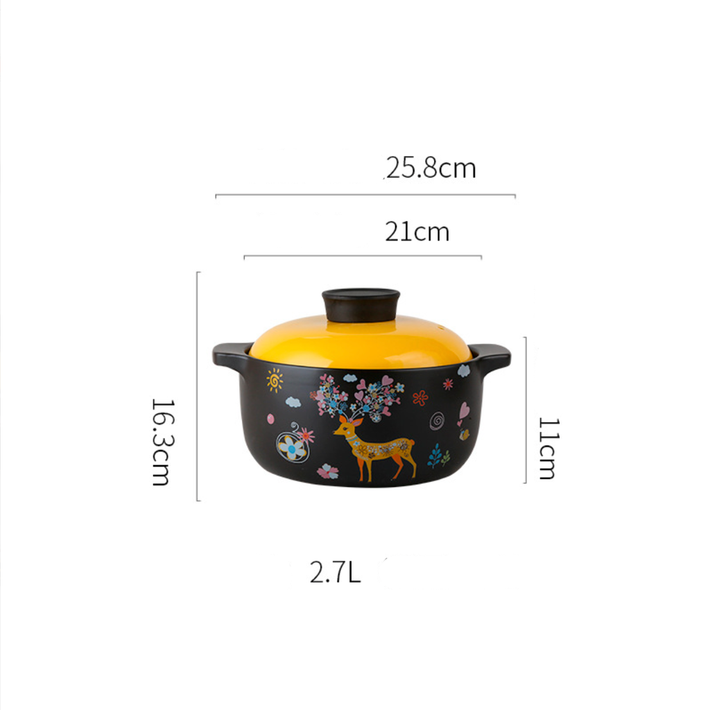Printed Yellow Cooking Pot Large Nestasia
