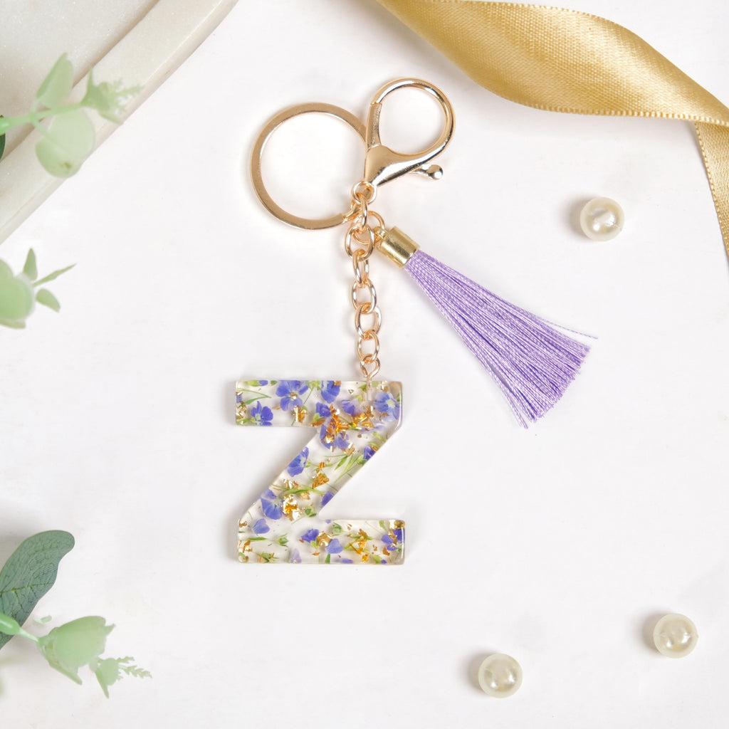 Hana Z Resin Keychain With Gold Flecks Nestasia