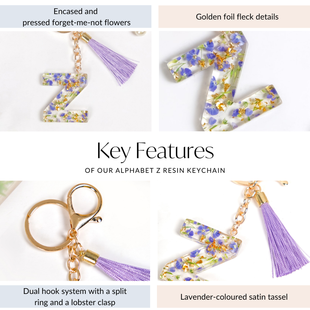 Hana Z Resin Keychain With Gold Flecks Nestasia