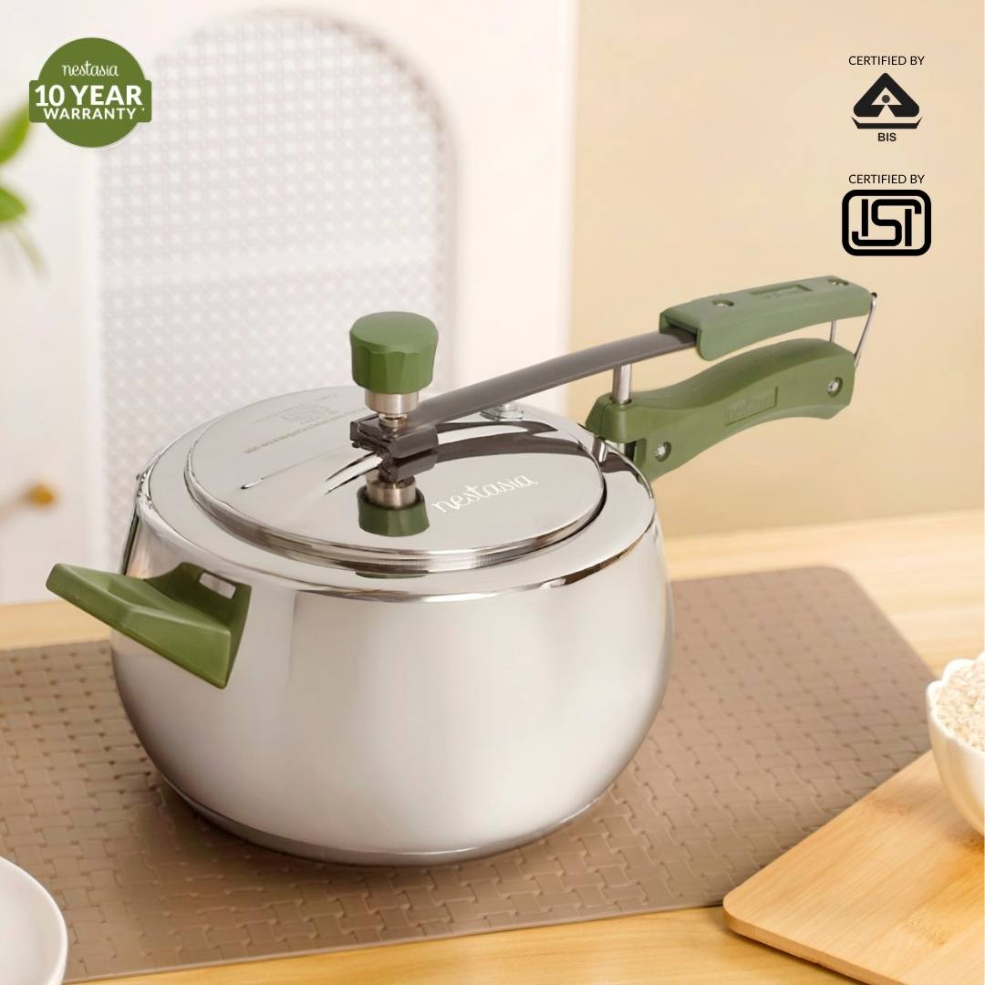 Zesta Stainless Steel Induction Bottom Pressure Cooker 5 Litre 10 Y Warranty Nestasia