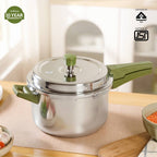 Zesta Triply Stainless Steel Induction Safe Pressure Cooker 5 Litre Spill Safe Lid Nestasia