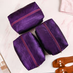 Purple Zippered Shoe Bags For Travel Large Set Of 3 Nestasia