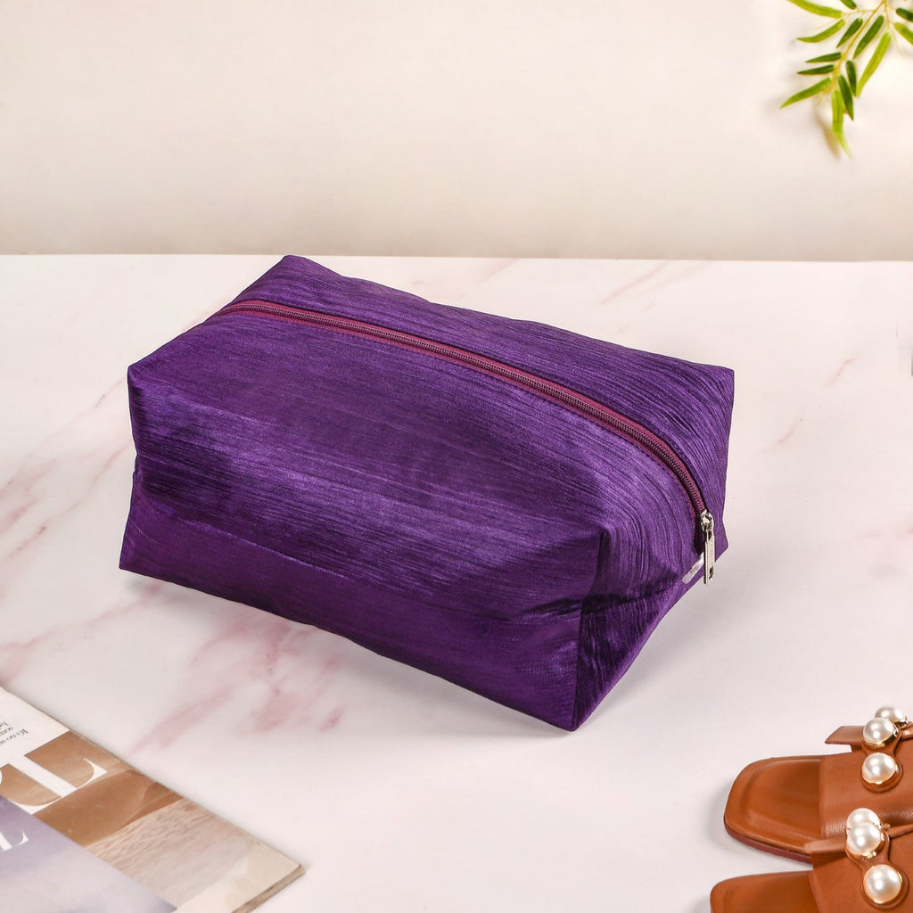 Purple Zippered Shoe Bags For Travel Large Set Of 3 Nestasia